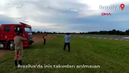 Brezilya'da faciadan dönüldü! Uçak pistinde korku dolu anlar