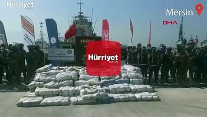 Suriye açıklarında ele geçirilen 1,5 ton uyuşturucu Mersin Limanı'nda
