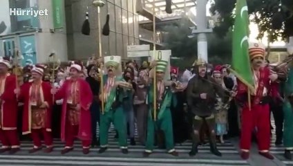 Cumhurbaşkanı Erdoğan'ı ziyaretinde, Mehter Takımı karşıladı