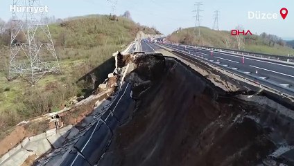 Karayolunda 85 metrelik bölüm çöktü, alternatif yol için çalışma başlatıldı