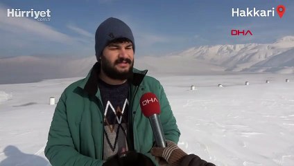 Hakkari'de Dilimli Barajı dondu