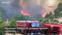 Sırtköy'de yangına havadan müdahale