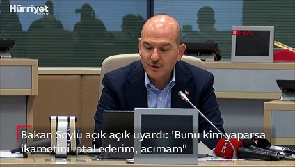 Descargar video: Bakan Soylu açık açık uyardı: 'Bunu kim yaparsa ikametini iptal ederim, acımam