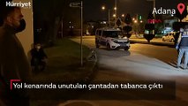 Adana'da yol kenarında bulunan çantadan tabanca çıktı