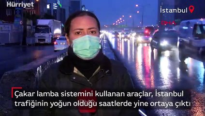 Çakarlı araçlar, İstanbul trafiğinin yoğun olduğu saatlerde yine ortaya çıktı