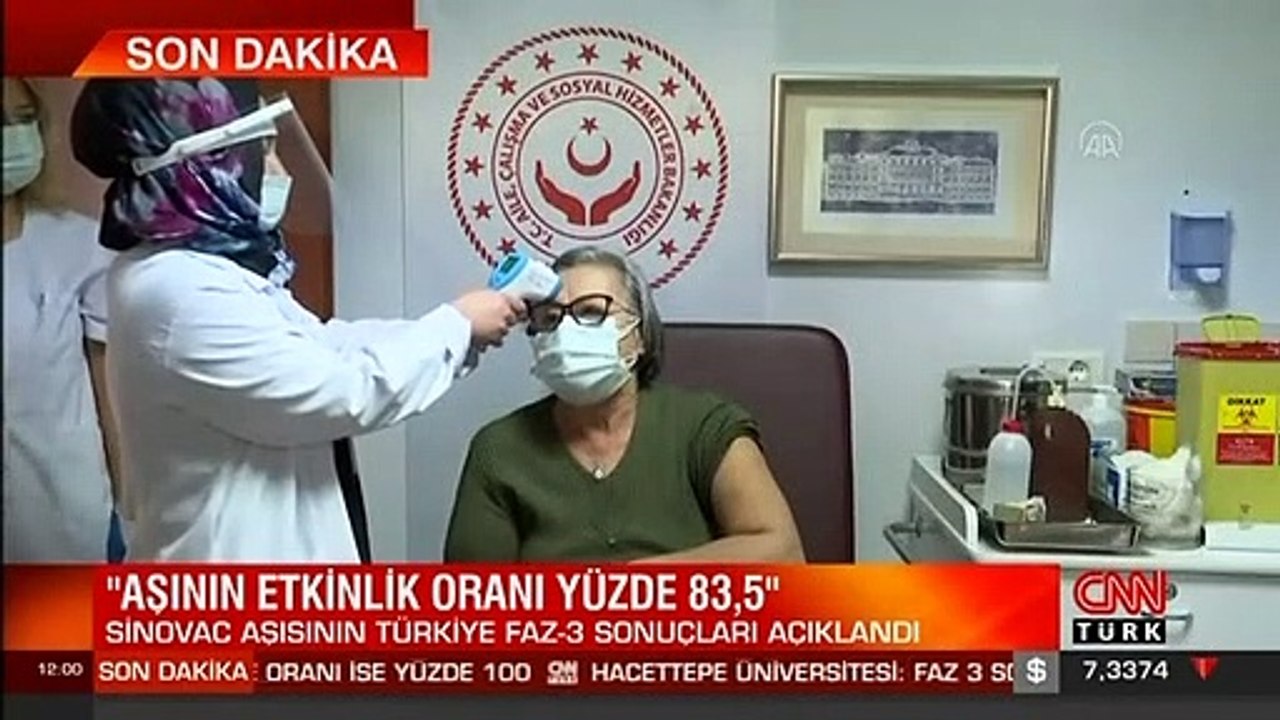 Sinovac aşısının etkinliği açıklandı