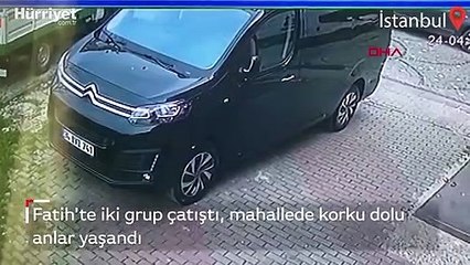 Fatih'te iki grup arasında çatışma! O anlar kamerada