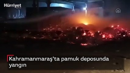 Pamuk deposunda yangın