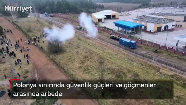 Polonya sınırında güvenlik güçleri ve göçmenler arasında arbede