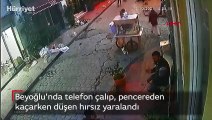 Beyoğlu'nda telefon çalıp, pencereden kaçarken düşen hırsız yaralandı