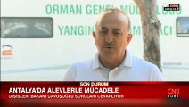 Dışişleri Bakanı Çavuşoğlu'ndan orman yangını bölgesinde açıklamalar