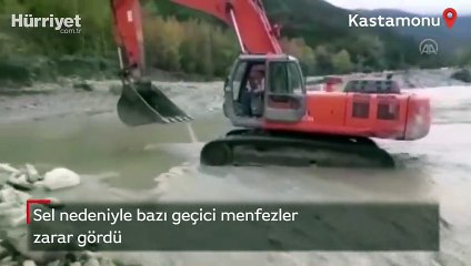 Kastamonu'da sel: Bazı geçici menfezler zarar gördü