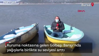 Bursa'da kuruma noktasına gelen Gölbaşı Barajı'nda yağışlarla birlikte su seviyesi arttı