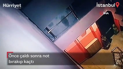 Önce çaldı sonra not bırakıp kaçtı