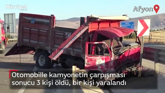 Otomobille kamyonetin çarpışması sonucu 3 kişi öldü, bir kişi yaralandı