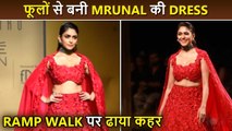 Mrunal Thakur's Ramp Walk In Floral Red Lehenga, Steals Limelight | Lakme Fashion Week 2022