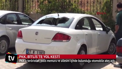 PKK, Bitlis'te yol kesti  1 polis yaralı