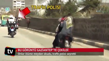 1 motosiklete 4 yetişkin bindi! Polis görmezden geldi