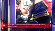 Kontrolden çıkan otomobil refüje çarptı: 1 yaralı