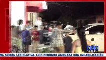 Se reporta choque de dos vehículos en el barrio Cabañas de SPS