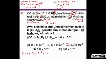 KİMYA SORULARININ ÇÖZÜMLERİ