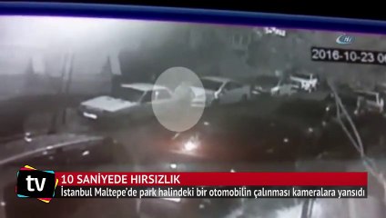 10 saniyede otomobil hırsızlığı kamerada