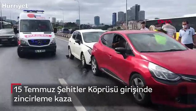 15 Temmuz Şehitler Köprüsü girişinde zincirleme kaza!