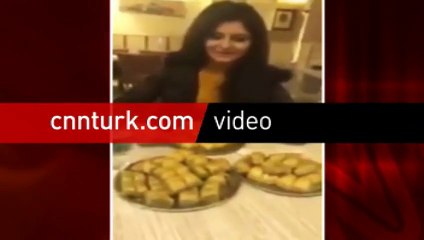 Bir oturuşta 2 kilo baklava yiyen kadın olay oldu!