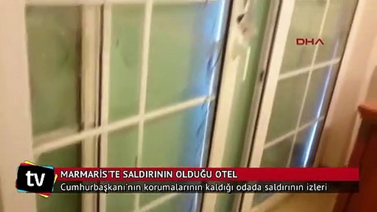 Cumhurbaşkanı'nın korumalarının kaldığı odada saldırının izleri