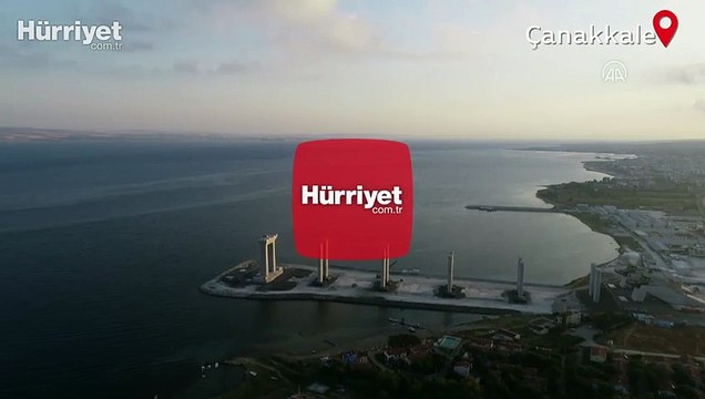 1915 Çanakkale Köprüsü'nde geçici çalışma halatı montajına başlandı