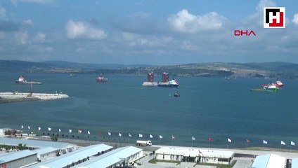 1915 Çanakkale Köprüsü Asya ayağı kule kesonu batırılıyor