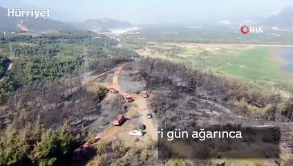 Yangının korkutucu izleri gün ağarınca ortaya çıktı