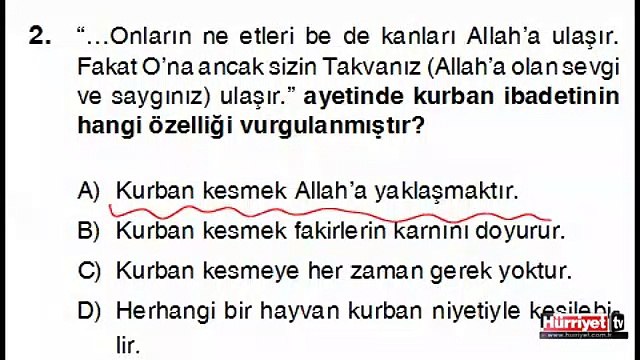 DİN KÜLTÜRÜ VE AHLAK BİLGİSİ SORULARININ ÇÖZÜMLERİ