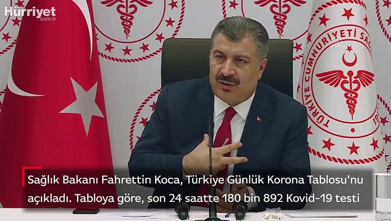Sağlık Bakanı Fahrettin Koca, Türkiye Günlük Korona Tablosu'nu açıkladı