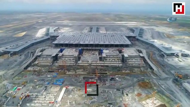 Yüzde 90,5'i tamamlanan üçüncü havalimanı inşaatı havadan görüntülendi