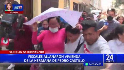 Así rechazaron los simpatizantes de Castillo el allanamiento en la casa de su hermana