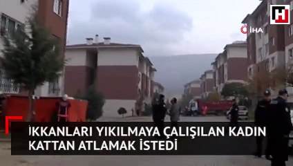 Dükkanları yıkılmaya çalışılan kadın 3. kattan atlamak istedi
