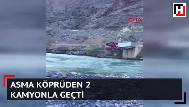 Asma köprüden 25 tonluk kamyonla geçti