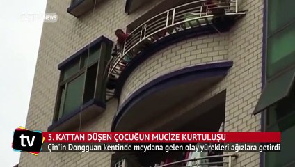Çin'de 5. kattan düşen çocuğu yorgan kurtardı