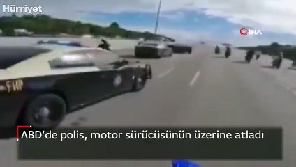 ABD’de polis, motor sürücüsünün üzerine atladı