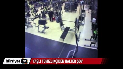 Romanya'da 62 yaşındaki temizlikçi kadından halter şov
