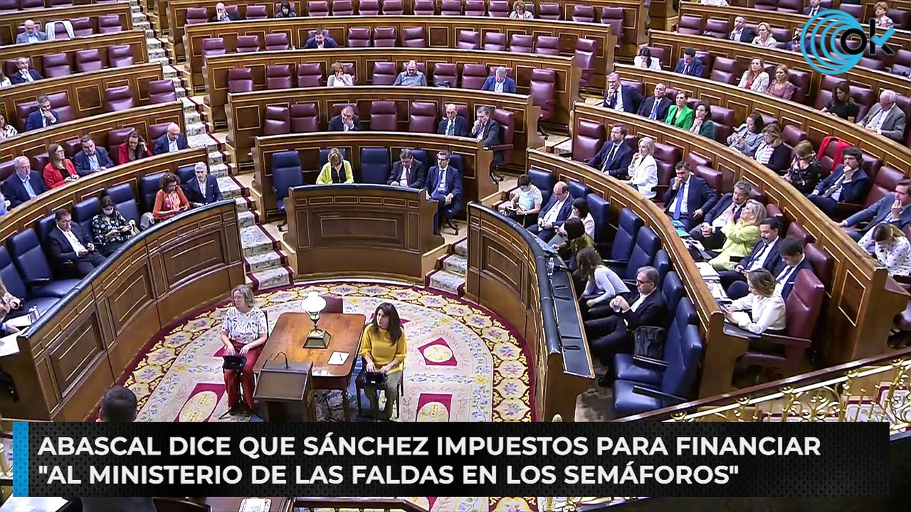 Abascal dice que Sánchez impuestos para financiar al ministerio de las faldas en los semáforos
