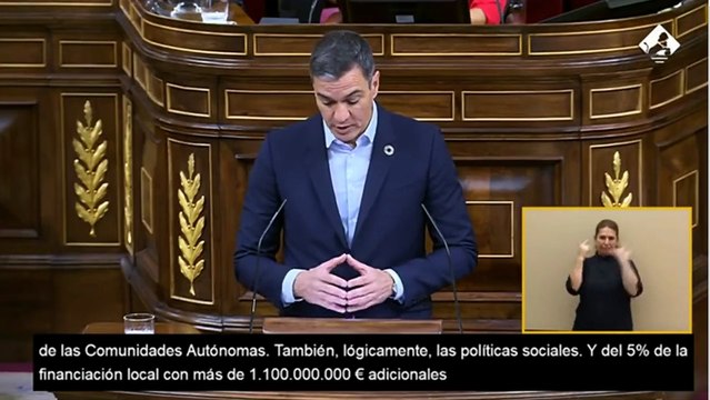 El presidente del Gobierno, Pedro Sánchez, anuncia las ayudas al funcionamiento para las empresas de Soria, este jueves en el Congreso.