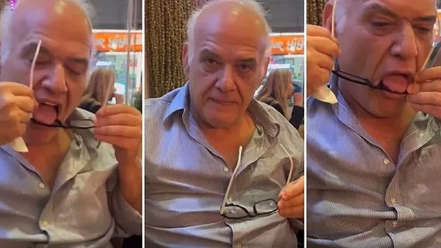 Ahmet Çakar'ın gözlüğü yalayarak temizlediği anlar sosyal medyada gündem oldu