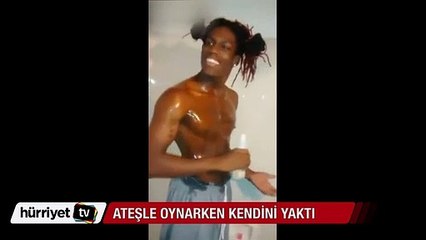 Amerika'da bir genç ateşle oynarken kendini yaktı