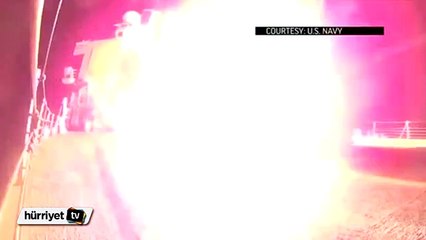 Suriye'deki hedefler savaş gemilerinden böyle vuruldu