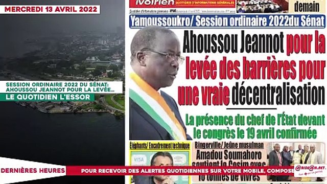 Le titrologue du Mercredi 13 Avril 2022/ Réconciliation nationale: Tout sur les fausses manoeuvres de gbagbo...