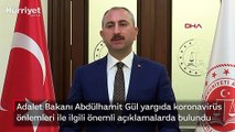 Adalet Bakanı Gül'den koronavirüs tedbirlerine ilişkin açıklama