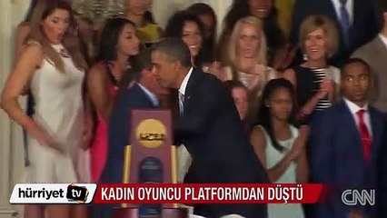 Kadın basketbolcu böyle düştü