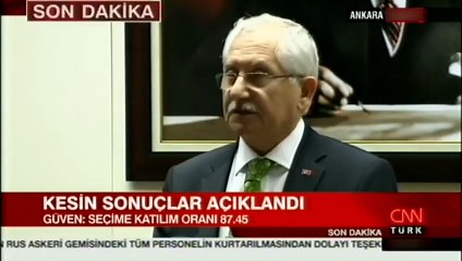 YSK kesin sonuçları açıkladı